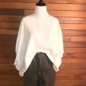 Zara Linen Dolman Sleeve Blouse Size M